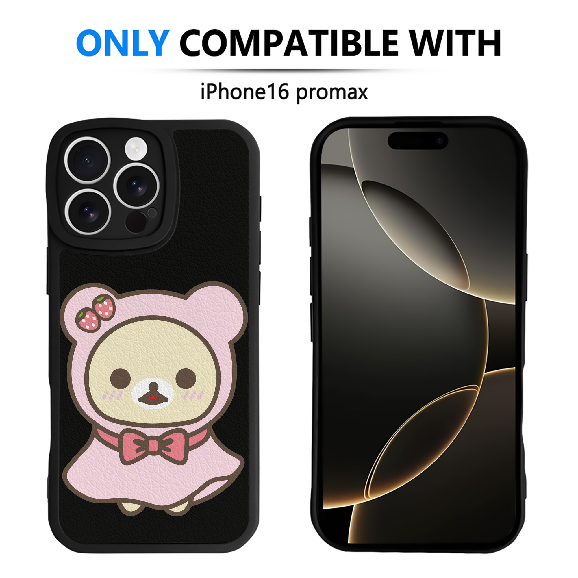 （画像用） リラックマ リラックマ キイロイトリ Rilakkuma Korilakkuma Kiiroitori 【iPhone 16シリーズ対応】シリコンスマホケース（レザー調） 材質：シリコン